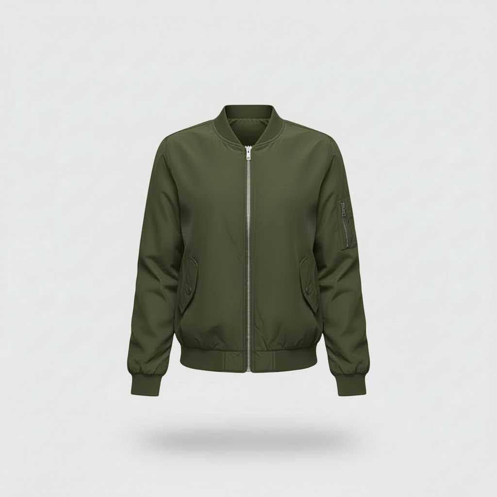 Women's Short Bomber Jacket | Stylish Zip-Up Outerwear
