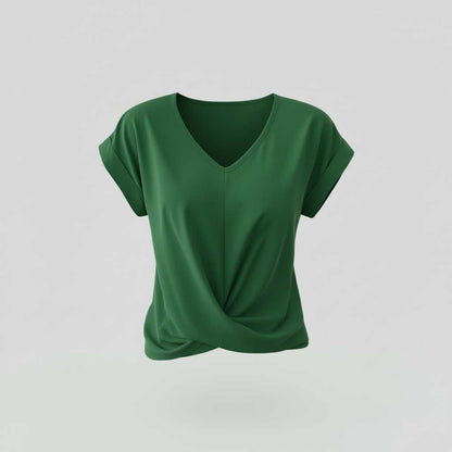 Effortless V-Neck Twist Top | Women's Blouse for Summer