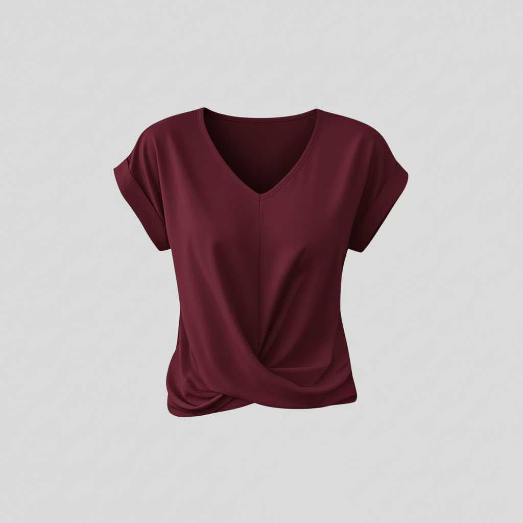 Effortless V-Neck Twist Top | Women's Blouse for Summer