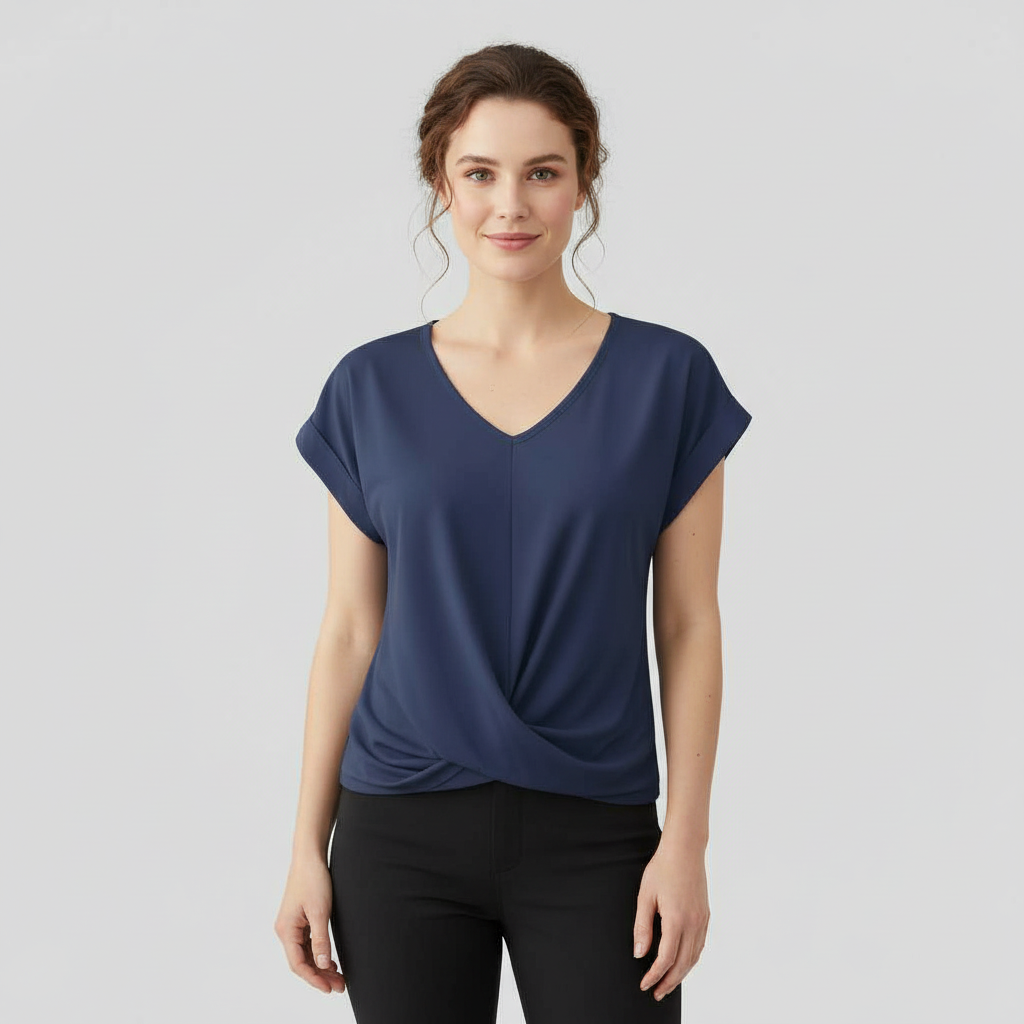 Effortless V-Neck Twist Top | Women's Blouse for Summer