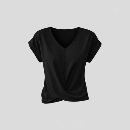 Effortless V-Neck Twist Top | Women's Blouse for Summer