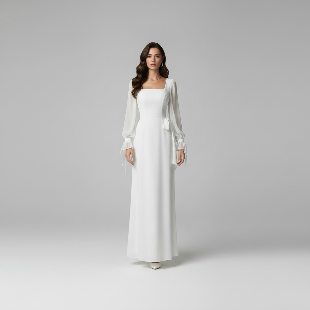 Elegant Long Sleeve Maxi Dress | Wedding Guest Dresses
