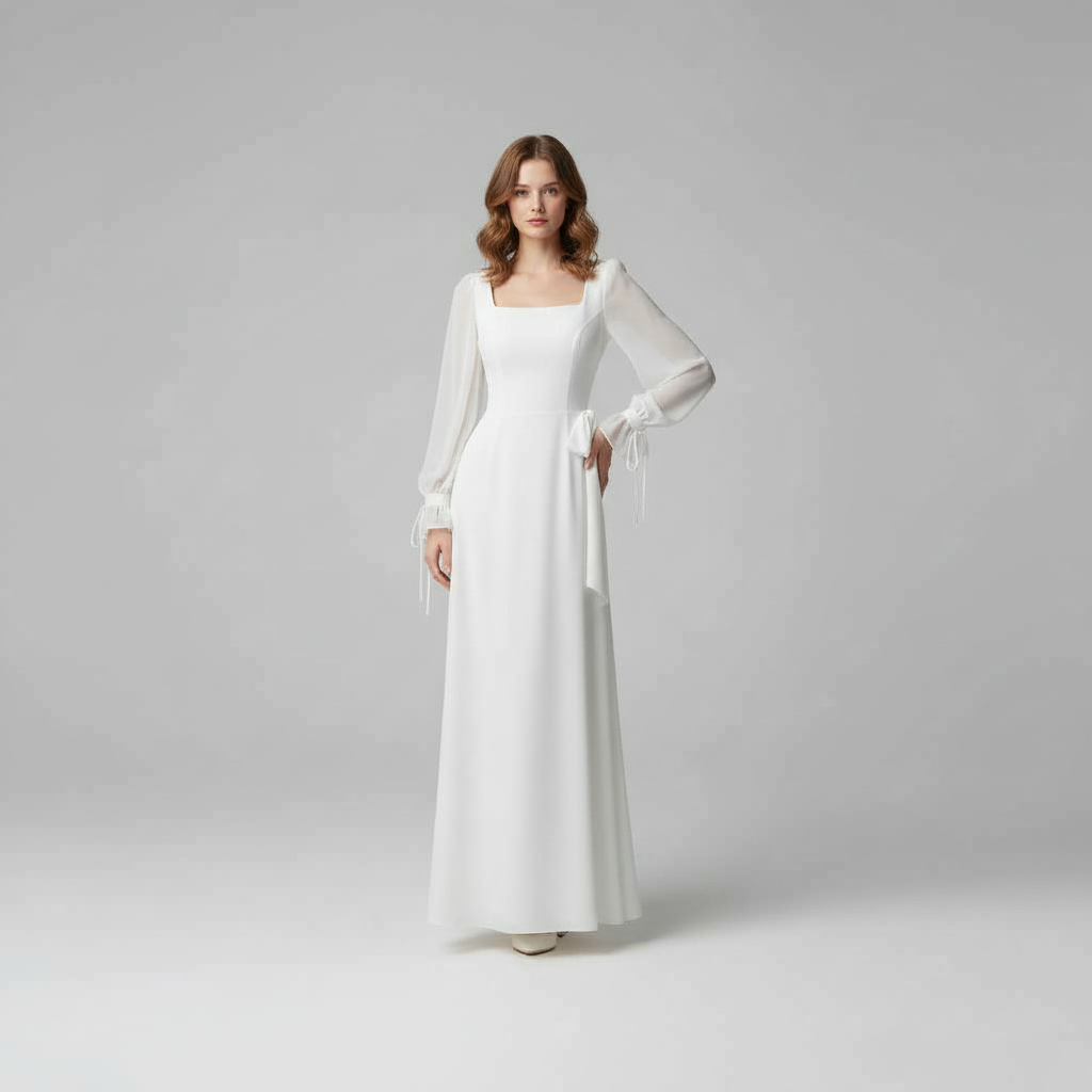 Elegant Long Sleeve Maxi Dress | Wedding Guest Dresses