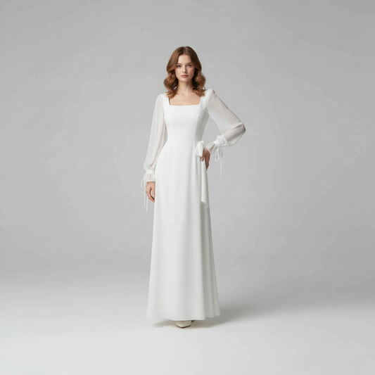 Elegant Long Sleeve Maxi Dress | Wedding Guest Dresses