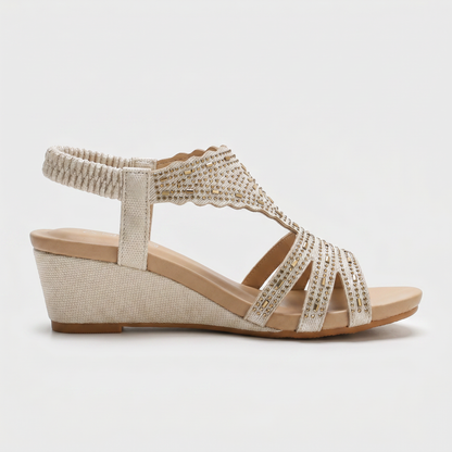 Lunaria Rhinestone Wedge Sandals