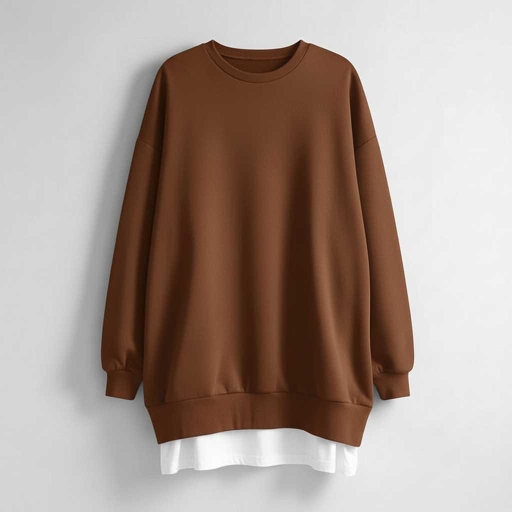 Oversized Women's Sweatshirt | Long Sleeve Crew Neck Top