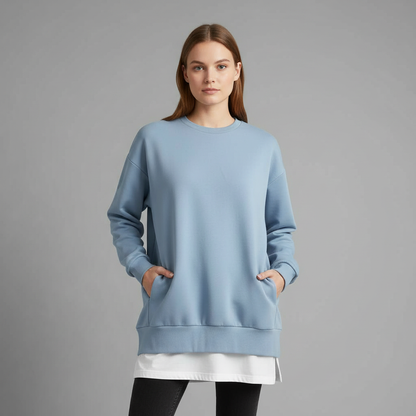 Oversized Women's Sweatshirt | Long Sleeve Crew Neck Top