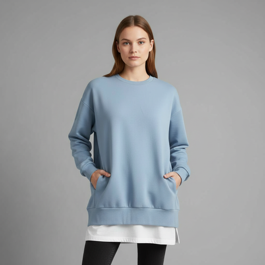 Oversized Women's Sweatshirt | Long Sleeve Crew Neck Top