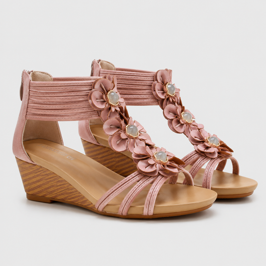 Seraphina Floral Wedge Sandals