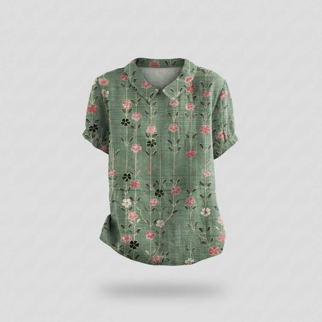Vintage Floral Blouse | Women's Blouse for Casual Wear