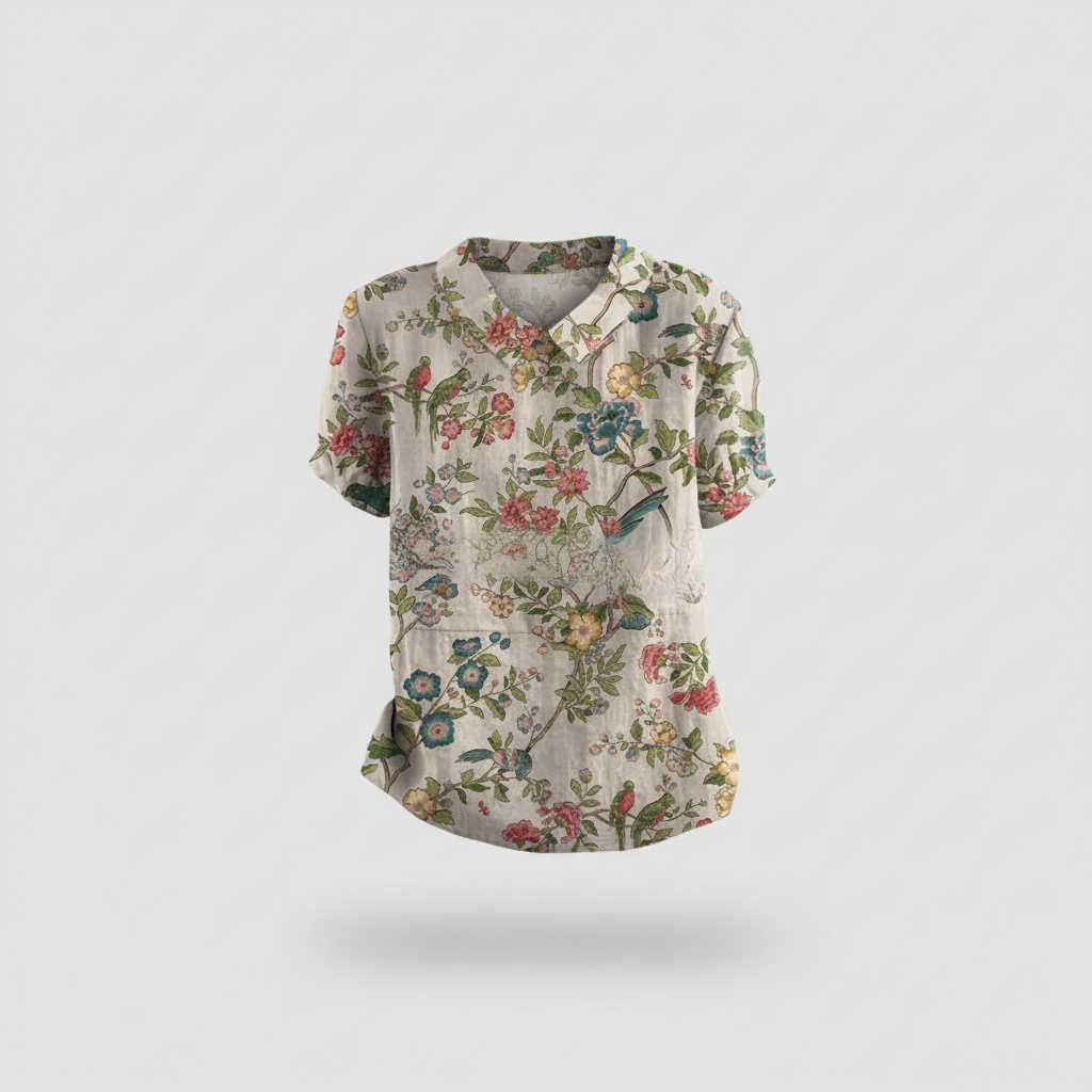 Vintage Floral Blouse | Women's Blouse for Casual Wear