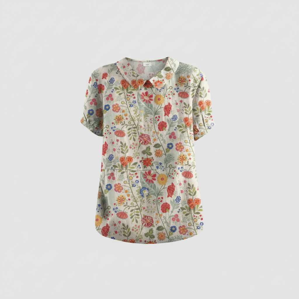 Vintage Floral Blouse | Women's Blouse for Casual Wear