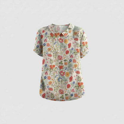Vintage Floral Blouse | Women's Blouse for Casual Wear