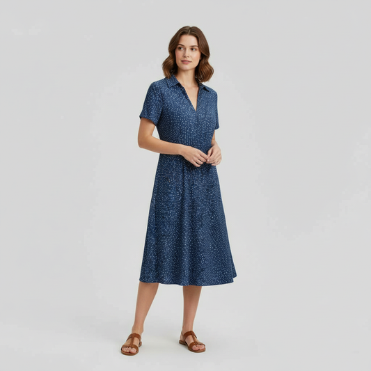 Women's Midi Shirt Dress | Short Sleeve Summer Dresses