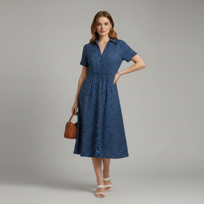 Women's Midi Shirt Dress | Short Sleeve Summer Dresses