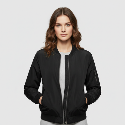 Women's Short Bomber Jacket | Stylish Zip-Up Outerwear