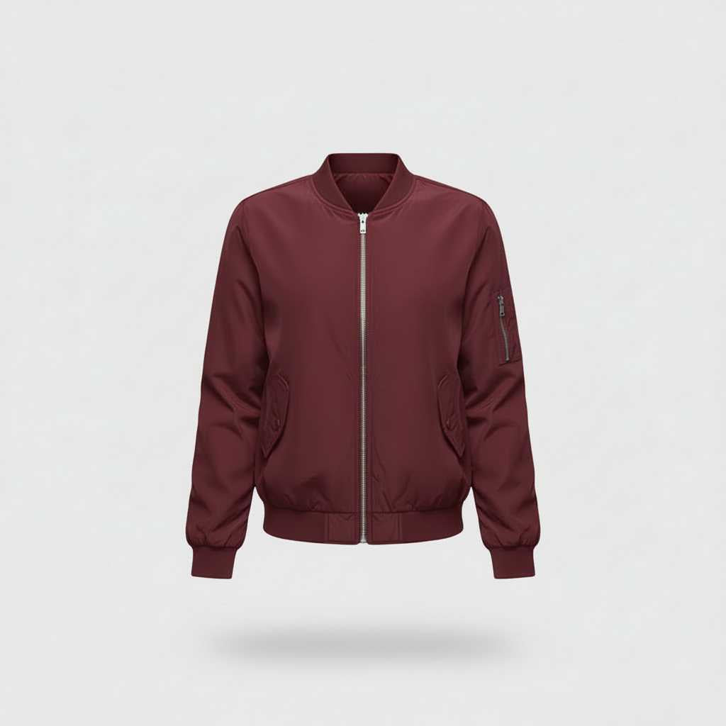 Women's Short Bomber Jacket | Stylish Zip-Up Outerwear