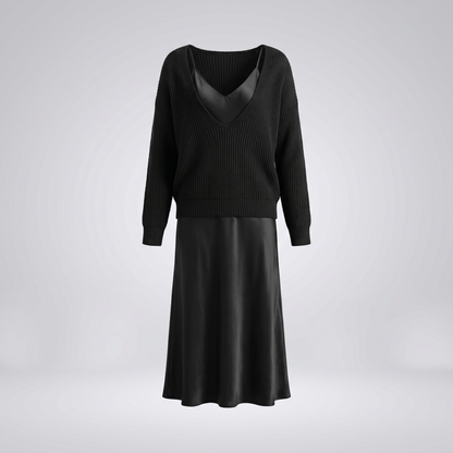 Audrey Satin Midi Dress